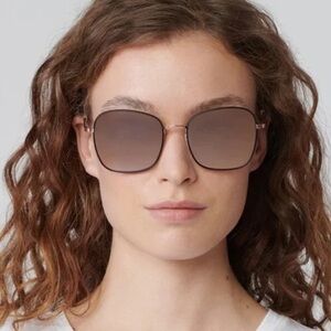 AUTHENTIC KREWE Sabine in Matte Black + Rose Gold Mirror Polarized